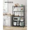 imageSONGMICS 5Tier Metal Storage Rack Shelving Unit with X Side Frames Dense Mesh 126 x 157 x 573 Inches for Entryway Kitchen Living Room Bathroom Industrial Style Ink Black UBSC145B01Ink Black