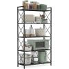 imageSONGMICS 5Tier Metal Storage Rack Shelving Unit with X Side Frames Dense Mesh 126 x 157 x 573 Inches for Entryway Kitchen Living Room Bathroom Industrial Style Ink Black UBSC145B01Ink Black