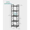 imageSONGMICS 5Tier Metal Storage Rack Shelving Unit with X Side Frames Dense Mesh 126 x 157 x 573 Inches for Entryway Kitchen Living Room Bathroom Industrial Style Ink Black UBSC145B01Ink Black