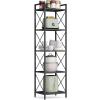 imageSONGMICS 5Tier Metal Storage Rack Shelving Unit with X Side Frames Dense Mesh 126 x 157 x 573 Inches for Entryway Kitchen Living Room Bathroom Industrial Style Ink Black UBSC145B01Ink Black