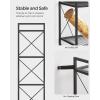 imageSONGMICS 5Tier Metal Storage Rack Shelving Unit with X Side Frames Dense Mesh 126 x 157 x 573 Inches for Entryway Kitchen Living Room Bathroom Industrial Style Ink Black UBSC145B01Ink Black
