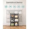 imageSONGMICS 6 Cube Storage Organizer DIY Closet Shelf Plastic Clothes Organizer Modular Bookcase 118 x 118 x 118 Inch Cubes with Feet and Rubber Mallet White ULPC06WGrey