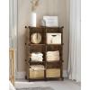 imageSONGMICS 6 Cube Storage Organizer DIY Closet Shelf Plastic Clothes Organizer Modular Bookcase 118 x 118 x 118 Inch Cubes with Feet and Rubber Mallet White ULPC06WRustic Brown