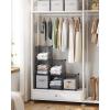 imageSONGMICS 6 Cube Storage Organizer DIY Closet Shelf Plastic Clothes Organizer Modular Bookcase 118 x 118 x 118 Inch Cubes with Feet and Rubber Mallet White ULPC06WGrey