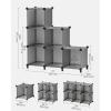 imageSONGMICS 6 Cube Storage Organizer DIY Closet Shelf Plastic Clothes Organizer Modular Bookcase 118 x 118 x 118 Inch Cubes with Feet and Rubber Mallet White ULPC06WGrey