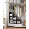 imageSONGMICS 6 Cube Storage Organizer DIY Closet Shelf Plastic Clothes Organizer Modular Bookcase 118 x 118 x 118 Inch Cubes with Feet and Rubber Mallet White ULPC06WBlack
