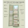 imageSONGMICS 6 LEDs Lockable Mirror Jewelry Cabinet 360 Swivel Jewelry Organizer Armoire Standing Frameless FullLength Mirror 3 Storage Shelves Rustic Brown Surface Black Lining UJJC007X01Laurel Green  Cream White
