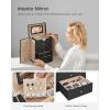 imageSONGMICS 6 Tier Jewelry Box Jewelry Storage Organizer with 5 Drawers Large Storage Capacity with Mirror Lockable Jewelry Case Gift for Loved Ones For Watches White UJBC152W01Black