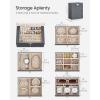 imageSONGMICS 6 Tier Jewelry Box Jewelry Storage Organizer with 5 Drawers Large Storage Capacity with Mirror Lockable Jewelry Case Gift for Loved Ones For Watches White UJBC152W01Gray