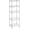 imageSONGMICS 6Tier Storage Shelves Wire Shelving Unit Kitchen Metal Shelves Storage Rack with Adjustable Shelves Shelf Liners 8 Hooks for Garage 138 x 354 x 697 Inches Black ULGR096B01Silver