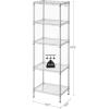 imageSONGMICS 6Tier Storage Shelves Wire Shelving Unit Kitchen Metal Shelves Storage Rack with Adjustable Shelves Shelf Liners 8 Hooks for Garage 138 x 354 x 697 Inches Black ULGR096B01Silver