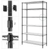 imageSONGMICS 6Tier Storage Shelves Wire Shelving Unit Kitchen Metal Shelves Storage Rack with Adjustable Shelves Shelf Liners 8 Hooks for Garage 138 x 354 x 697 Inches Black ULGR096B01Black