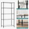 imageSONGMICS 6Tier Storage Shelves Wire Shelving Unit Kitchen Metal Shelves Storage Rack with Adjustable Shelves Shelf Liners 8 Hooks for Garage 138 x 354 x 697 Inches Black ULGR096B01Black
