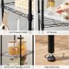 imageSONGMICS 6Tier Storage Shelves Wire Shelving Unit Kitchen Metal Shelves Storage Rack with Adjustable Shelves Shelf Liners 8 Hooks for Garage 138 x 354 x 697 Inches Black ULGR096B01Black