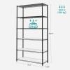 imageSONGMICS 6Tier Storage Shelves Wire Shelving Unit Kitchen Metal Shelves Storage Rack with Adjustable Shelves Shelf Liners 8 Hooks for Garage 138 x 354 x 697 Inches Black ULGR096B01Black