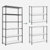 imageSONGMICS 6Tier Storage Shelves Wire Shelving Unit Kitchen Metal Shelves Storage Rack with Adjustable Shelves Shelf Liners 8 Hooks for Garage 138 x 354 x 697 Inches Black ULGR096B01Black