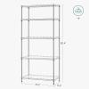 imageSONGMICS 6Tier Storage Shelves Wire Shelving Unit Kitchen Metal Shelves Storage Rack with Adjustable Shelves Shelf Liners 8 Hooks for Garage 138 x 354 x 697 Inches Black ULGR096B01Silver