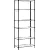 imageSONGMICS 6Tier Storage Shelves Wire Shelving Unit Kitchen Metal Shelves Storage Rack with Adjustable Shelves Shelf Liners 8 Hooks for Garage 138 x 354 x 697 Inches Black ULGR096B01Black