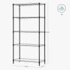 imageSONGMICS 6Tier Storage Shelves Wire Shelving Unit Kitchen Metal Shelves Storage Rack with Adjustable Shelves Shelf Liners 8 Hooks for Garage 138 x 354 x 697 Inches Black ULGR096B01Black