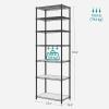 imageSONGMICS 6Tier Storage Shelves Wire Shelving Unit Kitchen Metal Shelves Storage Rack with Adjustable Shelves Shelf Liners 8 Hooks for Garage 138 x 354 x 697 Inches Black ULGR096B01Black