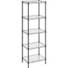 imageSONGMICS 6Tier Storage Shelves Wire Shelving Unit Kitchen Metal Shelves Storage Rack with Adjustable Shelves Shelf Liners 8 Hooks for Garage 138 x 354 x 697 Inches Black ULGR096B01Black
