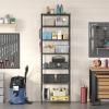 imageSONGMICS 6Tier Storage Shelves Wire Shelving Unit Kitchen Metal Shelves Storage Rack with Adjustable Shelves Shelf Liners 8 Hooks for Garage 138 x 354 x 697 Inches Black ULGR096B01Black