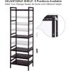 imageSONGMICS Adjustable Storage Shelf Rack 5Tier Multifunctional Shelving Unit Stand Tower Bookcase for Bathroom Living Room Kitchen 177 x 124 x 559 inches Holds up to 132 lb Brown UBCB75BR