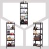 imageSONGMICS Adjustable Storage Shelf Rack 5Tier Multifunctional Shelving Unit Stand Tower Bookcase for Bathroom Living Room Kitchen 177 x 124 x 559 inches Holds up to 132 lb Brown UBCB75BR