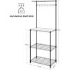 imageSONGMICS Bakers Rack Adjustable Microwave Stand Kitchen Storage Rack with 4 Shelves 6 Hooks for Pots Pans Spice Bottles in The Kitchen Apartment Studio Black ULGR040B01