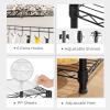 imageSONGMICS Bakers Rack Adjustable Microwave Stand Kitchen Storage Rack with 4 Shelves 6 Hooks for Pots Pans Spice Bottles in The Kitchen Apartment Studio Black ULGR040B01