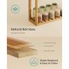 imageSONGMICS Bamboo Bathroom Shelf 3Tier Adjustable Plants Rack WallMounted or Stand in The Living Room Balcony Kitchen 59 x 236 x 213 Inches Natural and Cloud White UBCB13WNNatural