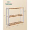 imageSONGMICS Bamboo Bathroom Shelf 3Tier Adjustable Plants Rack WallMounted or Stand in The Living Room Balcony Kitchen 59 x 236 x 213 Inches Natural and Cloud White UBCB13WNNatural  Cloud White