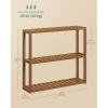 imageSONGMICS Bamboo Bathroom Shelf 3Tier Adjustable Plants Rack WallMounted or Stand in The Living Room Balcony Kitchen 59 x 236 x 213 Inches Natural and Cloud White UBCB13WNCoffee Brown