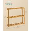 imageSONGMICS Bamboo Bathroom Shelf 3Tier Adjustable Plants Rack WallMounted or Stand in The Living Room Balcony Kitchen 59 x 236 x 213 Inches Natural and Cloud White UBCB13WNNatural