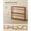 imageSONGMICS Bamboo Bathroom Shelf 3Tier Adjustable Plants Rack WallMounted or Stand in The Living Room Balcony Kitchen 59 x 236 x 213 Inches Natural and Cloud White UBCB13WNCoffee Brown