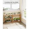imageSONGMICS Bamboo Bathroom Shelf 3Tier Adjustable Plants Rack WallMounted or Stand in The Living Room Balcony Kitchen 59 x 236 x 213 Inches Natural and Cloud White UBCB13WNNatural