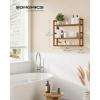 imageSONGMICS Bamboo Bathroom Shelf 3Tier Adjustable Plants Rack WallMounted or Stand in The Living Room Balcony Kitchen 59 x 236 x 213 Inches Natural and Cloud White UBCB13WNCoffee Brown