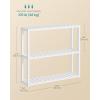 imageSONGMICS Bamboo Bathroom Shelf 3Tier Adjustable Plants Rack WallMounted or Stand in The Living Room Balcony Kitchen 59 x 236 x 213 Inches Natural and Cloud White UBCB13WNCloud White