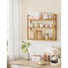 imageSONGMICS Bamboo Bathroom Shelf 3Tier Adjustable Plants Rack WallMounted or Stand in The Living Room Balcony Kitchen 59 x 236 x 213 Inches Natural and Cloud White UBCB13WNNatural