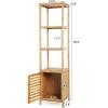 imageSONGMICS Bamboo Bathroom Storage Floor Cabinet 4 Tiers Multifunctional Floor Shelving Unit Free Standing Tower Corner Rack Natural UBCB50Y