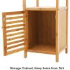 imageSONGMICS Bamboo Bathroom Storage Floor Cabinet 4 Tiers Multifunctional Floor Shelving Unit Free Standing Tower Corner Rack Natural UBCB50Y