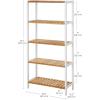 imageSONGMICS Bamboo Storage Shelf 5Tier Shelving Unit Multifunctional in The Entryway Bathroom Living Room Balcony Kitchen 13 x 13 x 575 Inches Cloud White and Light Bamboo UBCB055N01Cloud White  Light Bamboo
