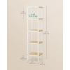 imageSONGMICS Bamboo Storage Shelf 5Tier Shelving Unit Multifunctional in The Entryway Bathroom Living Room Balcony Kitchen 13 x 13 x 575 Inches Cloud White and Light Bamboo UBCB055N01Cloud White  Light Bamboo