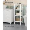 imageSONGMICS Bamboo Storage Shelf 5Tier Shelving Unit Multifunctional in The Entryway Bathroom Living Room Balcony Kitchen 13 x 13 x 575 Inches Cloud White and Light Bamboo UBCB055N01Cloud White