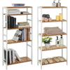 imageSONGMICS Bamboo Storage Shelf 5Tier Shelving Unit Multifunctional in The Entryway Bathroom Living Room Balcony Kitchen 13 x 13 x 575 Inches Cloud White and Light Bamboo UBCB055N01Cloud White  Light Bamboo