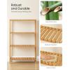 imageSONGMICS Bamboo Storage Shelf 5Tier Shelving Unit Multifunctional in The Entryway Bathroom Living Room Balcony Kitchen 13 x 13 x 575 Inches Cloud White and Light Bamboo UBCB055N01Light Bamboo