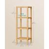 imageSONGMICS Bamboo Storage Shelf 5Tier Shelving Unit Multifunctional in The Entryway Bathroom Living Room Balcony Kitchen 13 x 13 x 575 Inches Cloud White and Light Bamboo UBCB055N01Light Bamboo