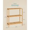 imageSONGMICS Bamboo Storage Shelf 5Tier Shelving Unit Multifunctional in The Entryway Bathroom Living Room Balcony Kitchen 13 x 13 x 575 Inches Cloud White and Light Bamboo UBCB055N01Light Bamboo