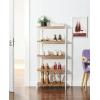 imageSONGMICS Bamboo Storage Shelf 5Tier Shelving Unit Multifunctional in The Entryway Bathroom Living Room Balcony Kitchen 13 x 13 x 575 Inches Cloud White and Light Bamboo UBCB055N01Cloud White  Light Bamboo