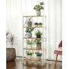 imageSONGMICS Bamboo Storage Shelf 5Tier Shelving Unit Multifunctional in The Entryway Bathroom Living Room Balcony Kitchen 13 x 13 x 575 Inches Cloud White and Light Bamboo UBCB055N01Cloud White  Light Bamboo